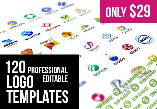 [Логотипы (PSD + AI)] Пак из 120 шикарных логотипов с временной скидкой 75%