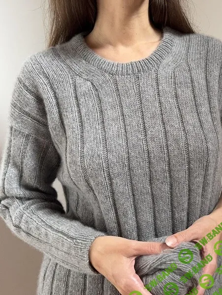 [Magdalena Parker] Кашемировый свитер-оверсайз с японским плечом Boston, вязанный спицами сверху (2025)