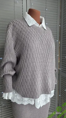 [Машинное вязание] Джемпер Песчаный [Татьяна Макаренко]