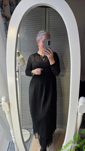 [Машинное Вязание] Платье ноктюрн (ажурное) [Татьяна Макаренко]