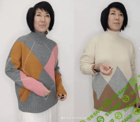 [машинное вязание] "Ромбы" на вязальной машине без интарсии, при помощи ЧВ [Жанна Гребенюк]