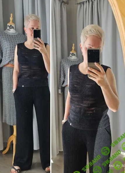 [Машинное вязание] Совместник брюки классические с карманом [Татьяна Макаренко]