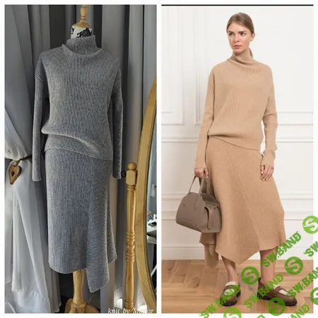 [Машинное вязание] Совместник. Юбка Оригами [Татьяна Макаренко]