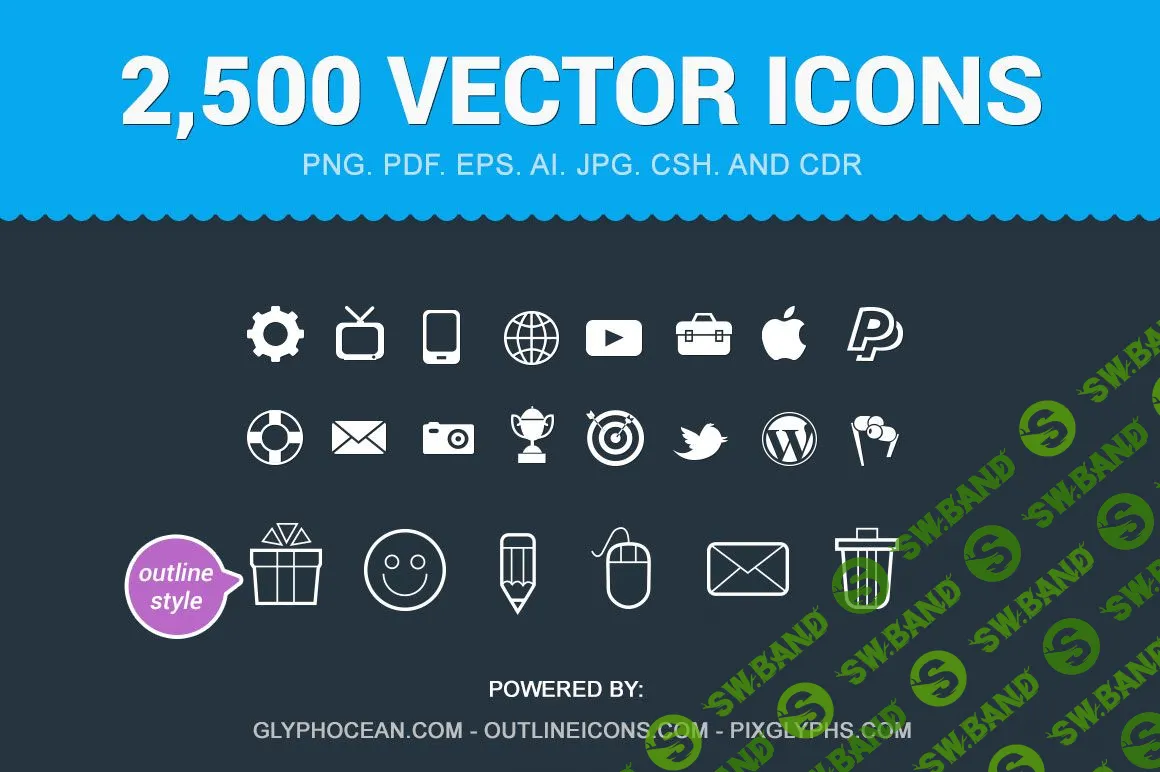 [mightydeals] 2500 векторных иконок