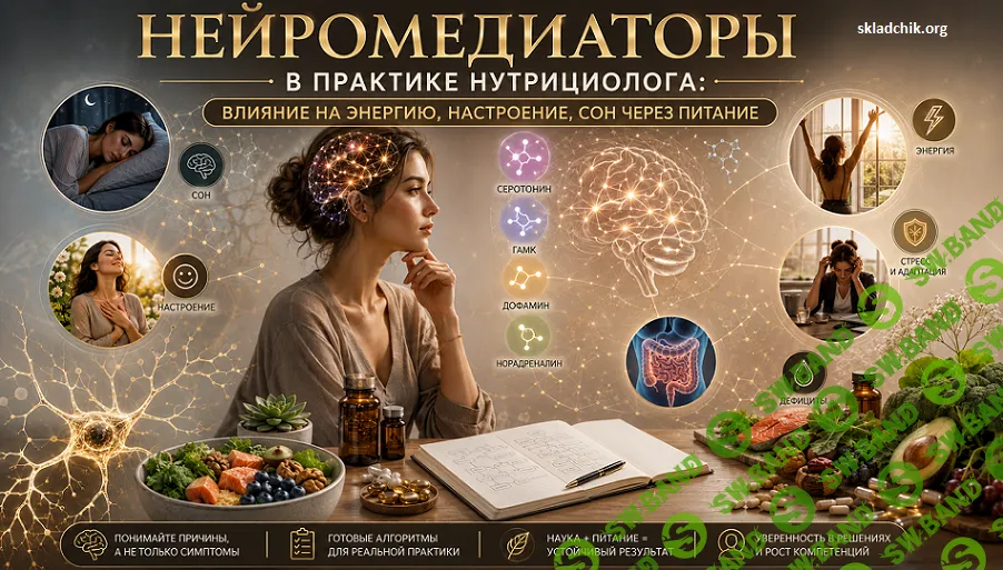 Нейромедиаторы в практике нутрициолога: влияние на энергию, настроение, сон через питание [Анастасия Мужчинина]