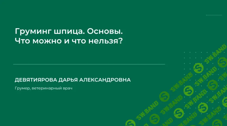 [НИИДПО] Груминнг шпица. Основы. Что можно и что нельзя. (2024)