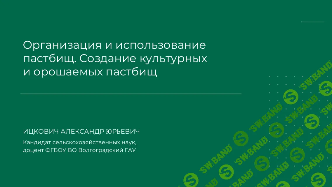 [НИИДПО] Организация и использование пастбищ. Создание культурных и орошаемых пастбищ (2023)