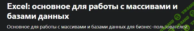 [Nikita Sergeev] Excel основное для работы с массивами и базами данных (2023)