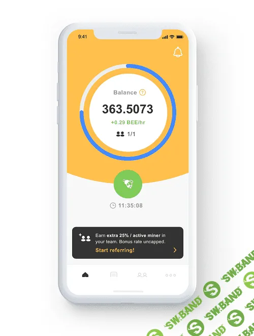 Новый бесплатный проект по пассивной добыче криптовлюты bee . Советую попробовать, аналог PI Network