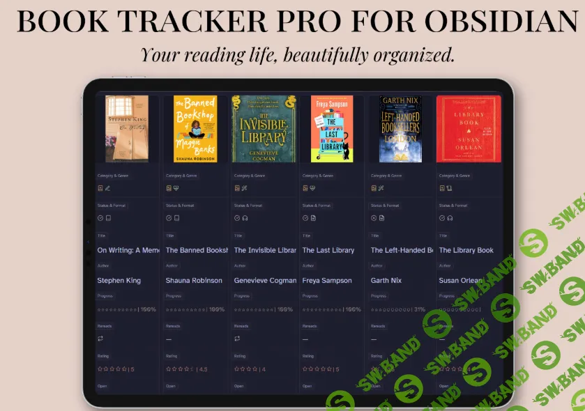 [Obsidian, gumroad, I versus AI] Book Tracker Pro for Obsidian Bases (2025)