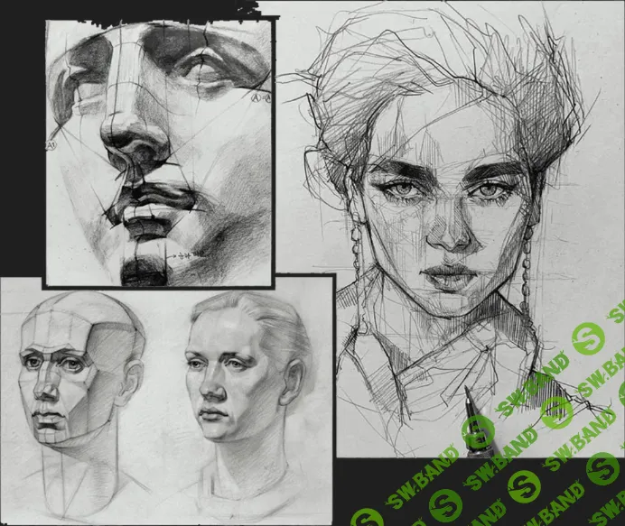 [Ольга Базанова] Курс по карандашному рисунку «Анатомия лица» (2024)