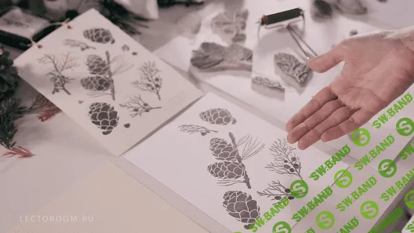 [Ольга Езова-Денисова] Цветная линогравюра и печать штампами