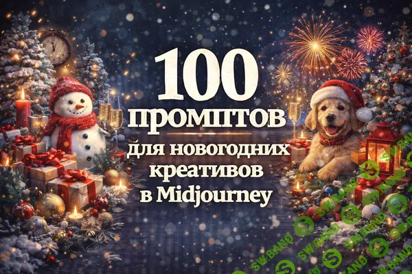 [Первый Цифровой] 100 промптов для новогодних креативов в Midjourney (2025)