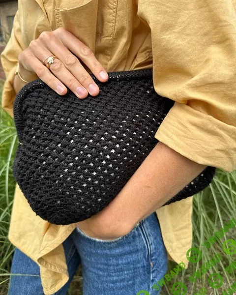 [PetiteKnit] Клатч вязаный спицами ажурной сеткой Juno Clutch (2026)