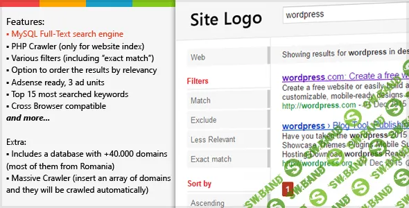 PHP Search Engine & Crawler v1.8 - скрипт поисковой системы