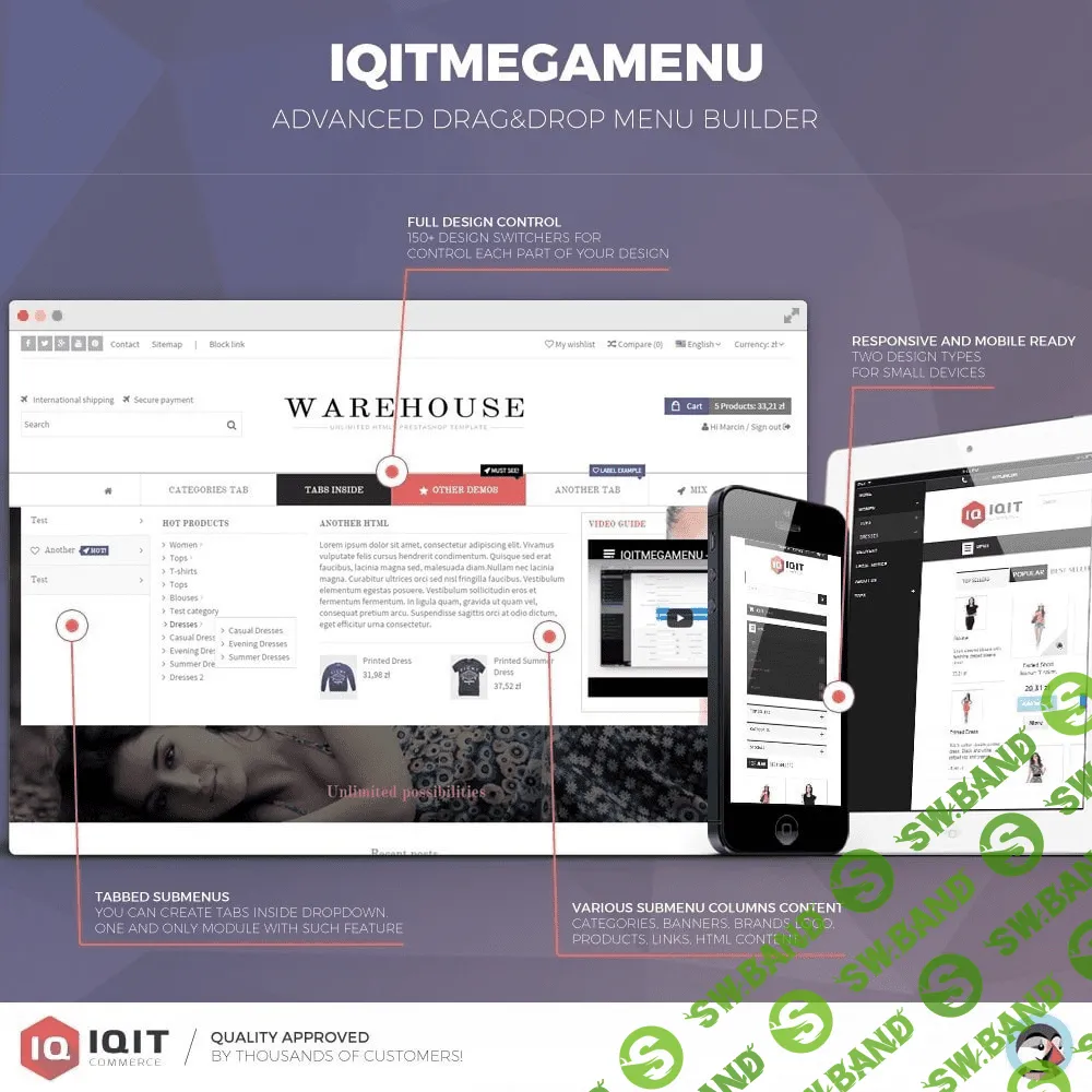 [PrestaShop] Модуль Horizontal and vertical mega menu (navigation dropdown)