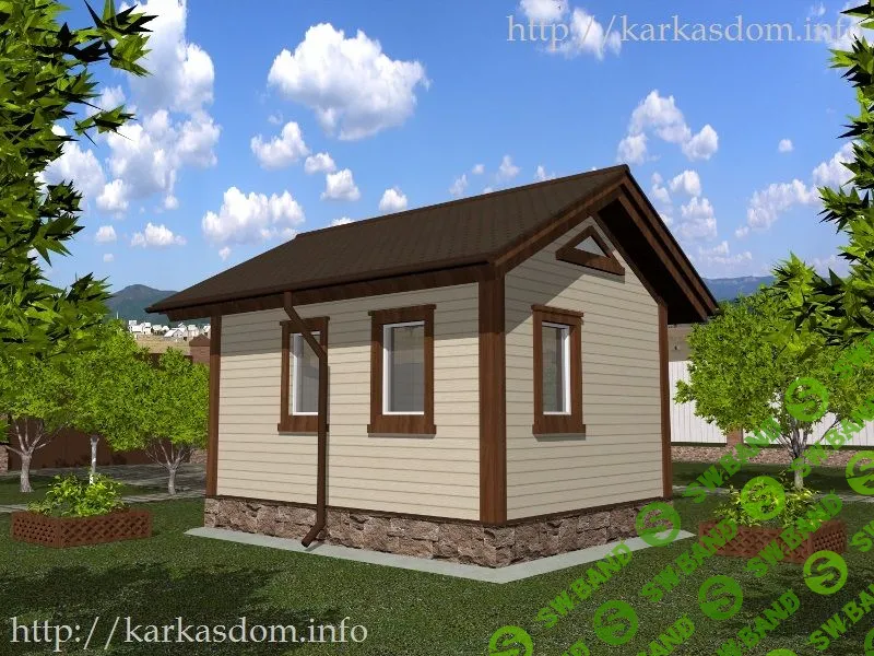 Проект КД-7. Проект каркасной бани 4х5 20м² для строительства своими руками (2015)