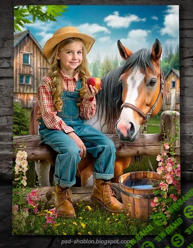 [PSD] Фотошаблоны "С лошадкой" [psd-shablon.blogspot]