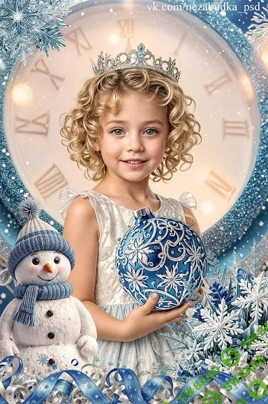 [PSD] Коллаж Часы [Незабудка] [Любовь Левицкая]