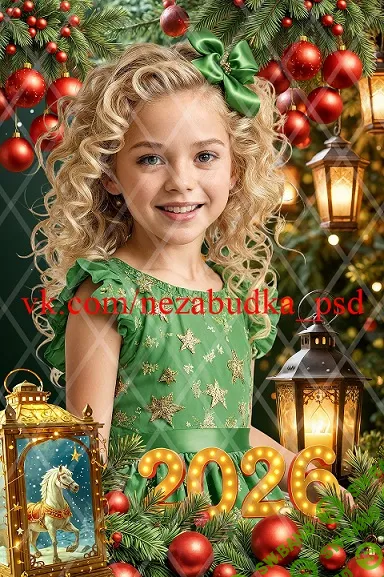 [PSD] Коллаж Новогодний 2026 [Незабудка] [Любовь Левицкая]