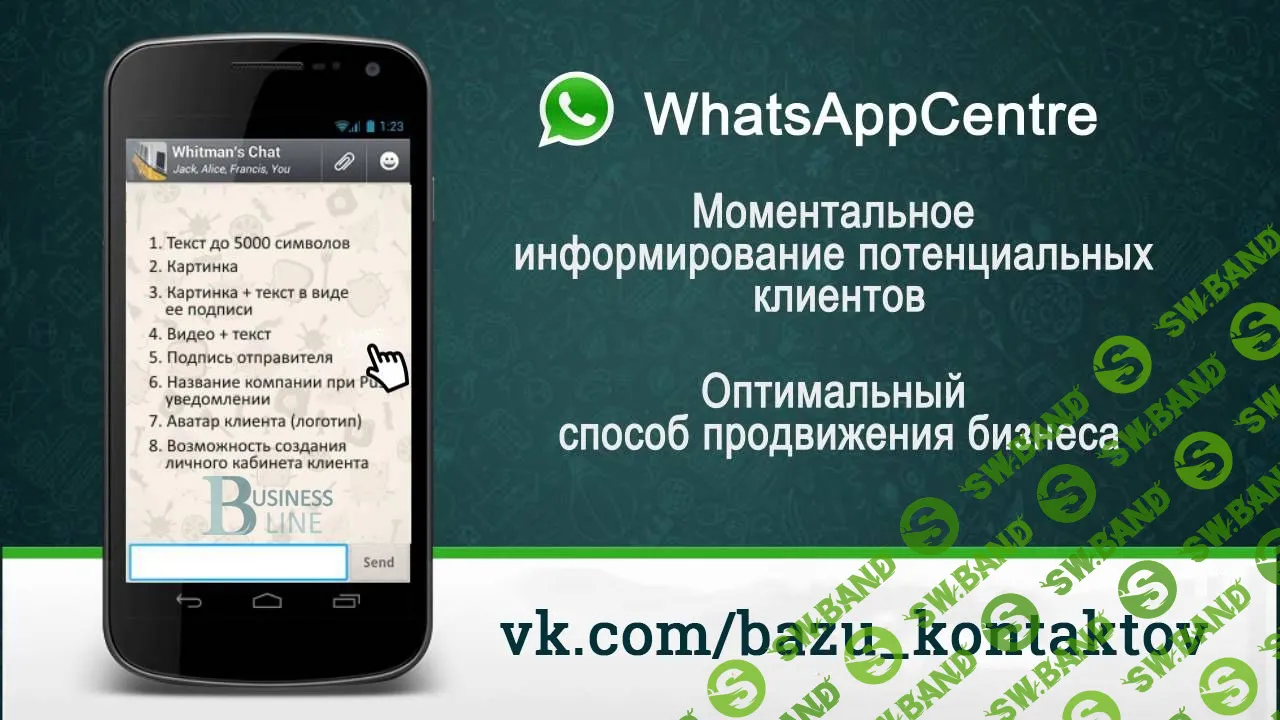 Рассылка в Вотсап на 10 000 контактов в день