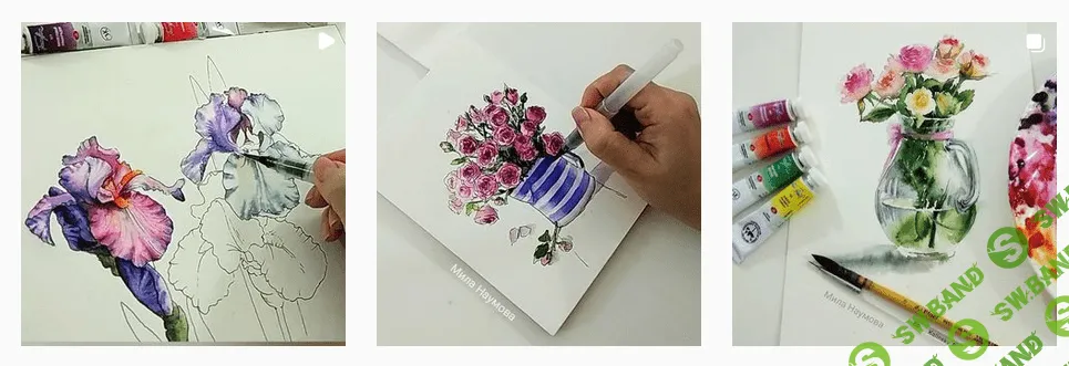 [Рисовать могут все] [Мила Наумова] Цветы в акварельной графике (2021)