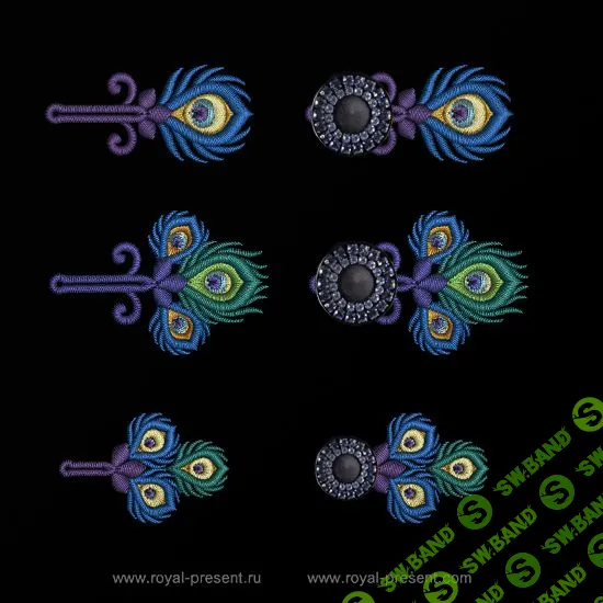 [royal-present] Дизайн машинной вышивки «Петли для пуговиц Павлин» (2022)