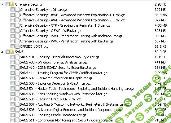 [SANS и Offensive-security] Слив курсов SANS и Offensive-security на 87 гигов