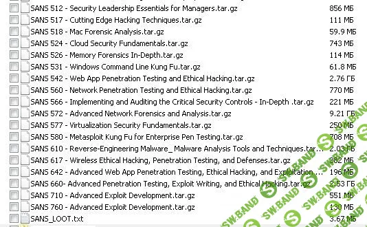 [SANS и Offensive-security] Слив курсов SANS и Offensive-security на 87 гигов