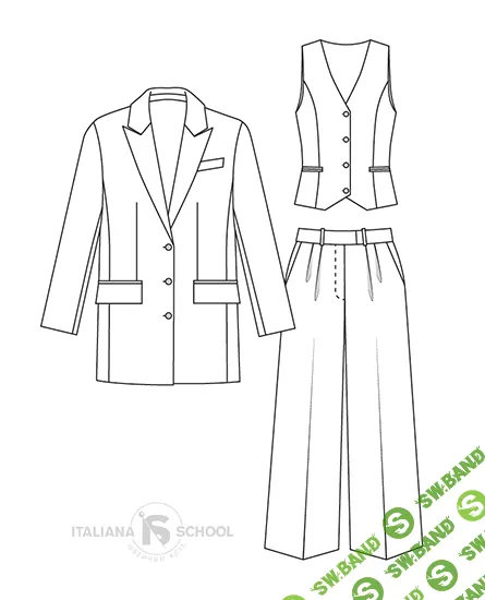 [Шитье] Женский брючный костюм-тройка [Italiana School] [Лейсан Тухбатуллина]