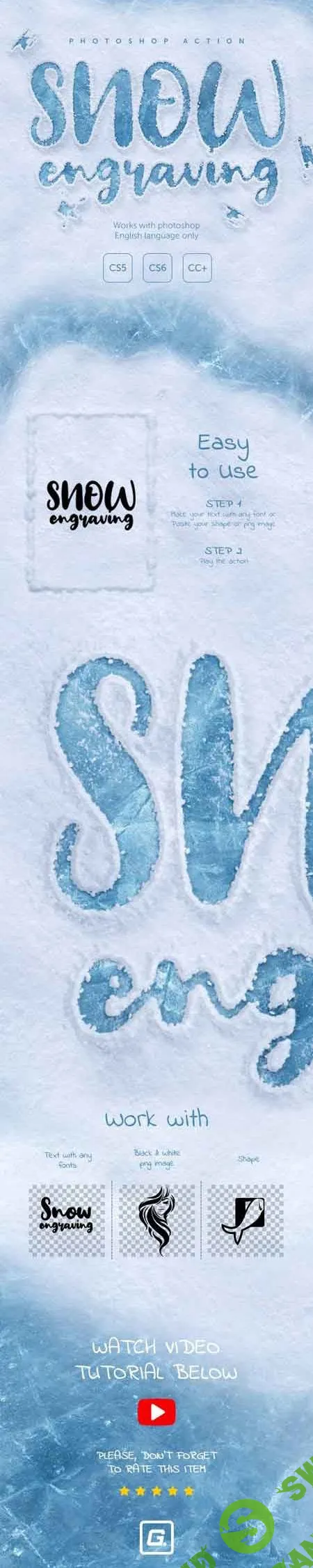 Snow Engraving Photoshop Action
