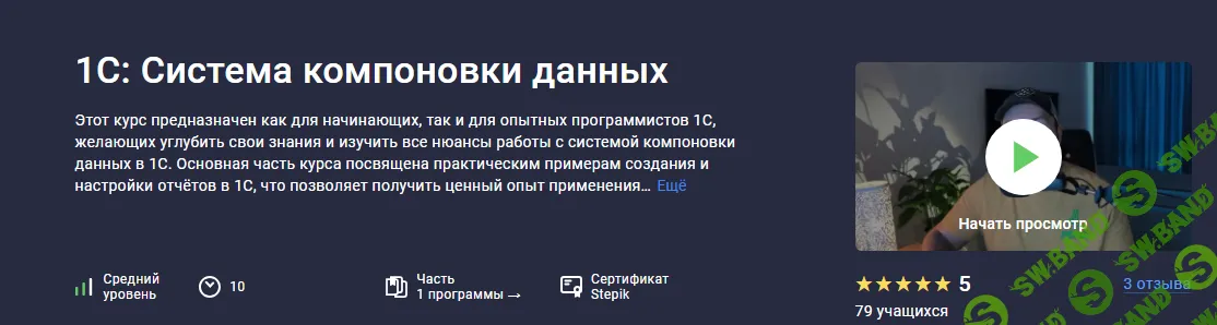 [Stepik] 1С - Система компоновки данных (2024)