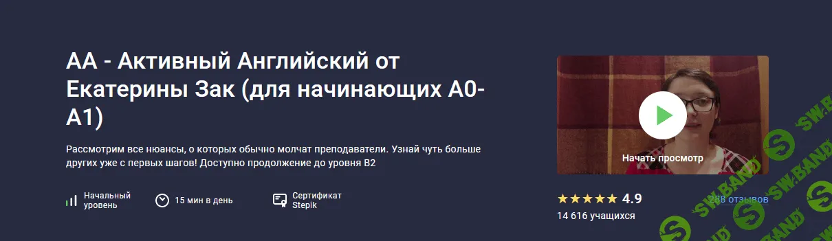 [Stepik] АА - Активный Английский от Екатерины Зак (для начинающих А0-А1) (2024)