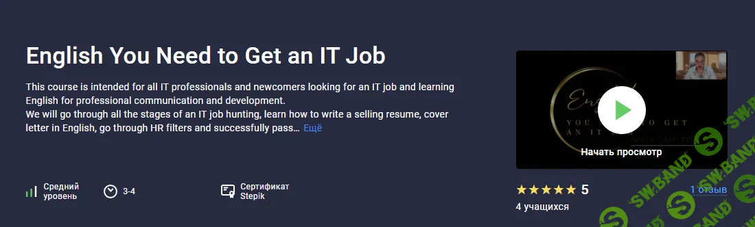 [Stepik, Александр Краснопевцев] English You Need to Get an IT Job (2025)