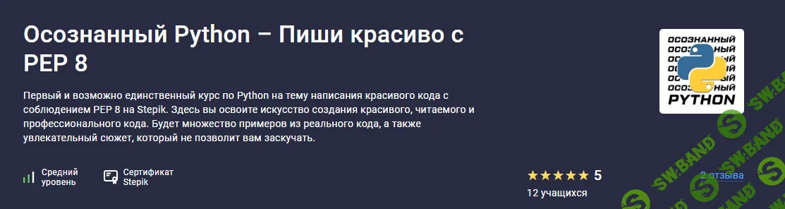 [stepik, Buddha IT] Осознанный Python – Пиши красиво с PEP 8 (2025)