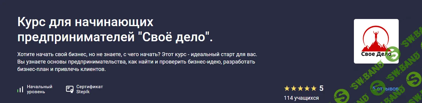 [Stepik] Курс для начинающих предпринимателей «Своё дело» (2024)