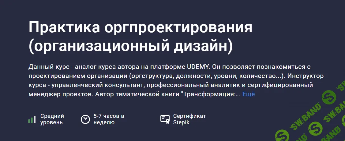 [Stepik] Практика оргпроектирования (организационный дизайн) (2024)
