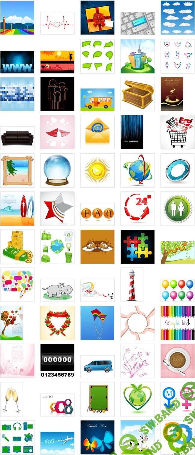 Сверх 2000 супер иллюстраций + 500 Векторных