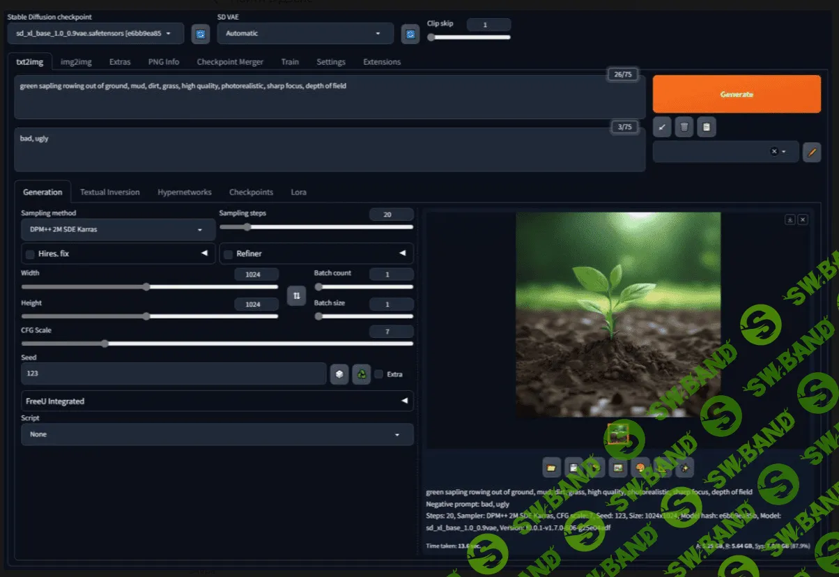 Своя бесплатная нейросеть на коленке (Stable Diffusion WebUI Forge)