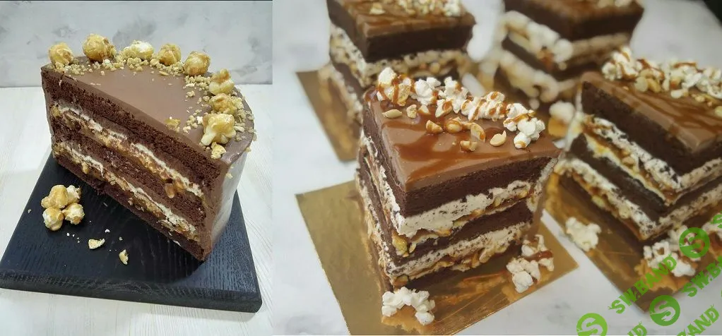 [Sweеtest life by Lёlя] Бисквитный торт «Сникерс» без сахара и без глютена (2019)