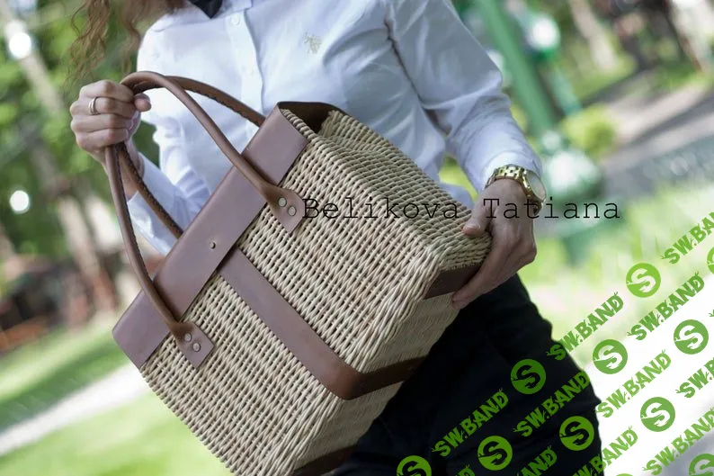 [Татьяна Беликова] Плетеная сумка-чемодан из бумажной лозы и кожи (2019)