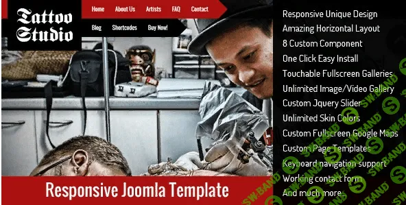 Tattoo Studio v1.0.0 - премиум-шаблон для Joomla