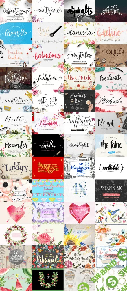 [thehungryjpeg] Графика February Bundle