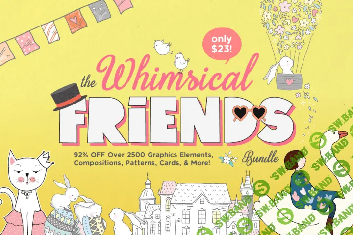 [thehungryjpeg] Сказочные друзья - набор графики