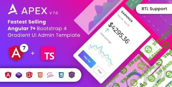 [ThemeForest] Apex v7.0 - шаблон админ-панели Angular 7+ & Bootstrap 4