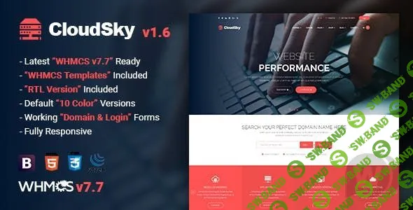 [ThemeForest] CloudSky v1.6 - HTML шаблон хостинга и шаблон WHMCS