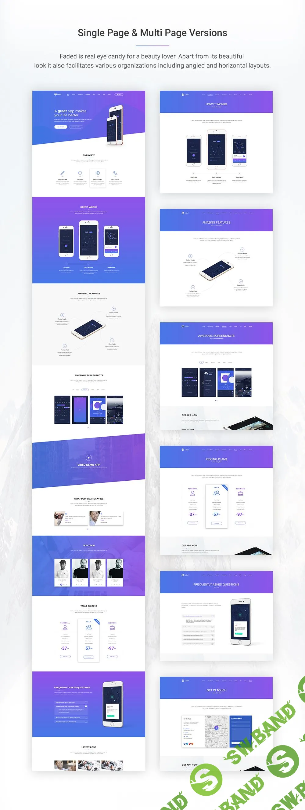 [ThemeForest] Faded - Responsive App Landing Page WordPress Theme + RTL