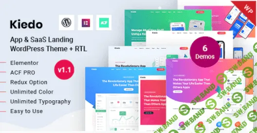 [themeforest] Kiedo v1.1 - App & SaaS Landing WordPress Theme (2021)