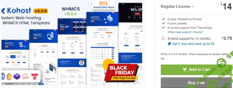 [Themeforest] Kohost v5.0.0 – современный веб-хостинг и шаблон WHMCS (2020)