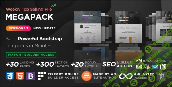 [Themeforest] MEGAPACK v1.3 - набор лендинг шаблонов HTML.